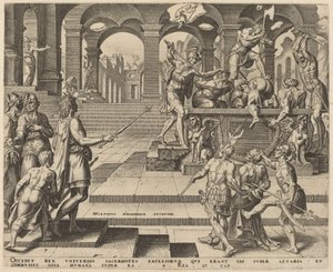 La matanza de los sacerdotes de Samaria de Philip Galle, after Maerten van Heemskerck