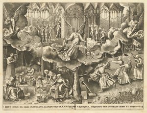 La parábola de las vírgenes prudentes y necias de Philip Galle, after Pieter Bruegel the Elder