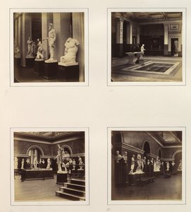 [Corte griega con torso Farnesio de un joven, vista de una fuente clásica y piscina, Roma..., ca. 1859 de Philip Henry Delamotte.