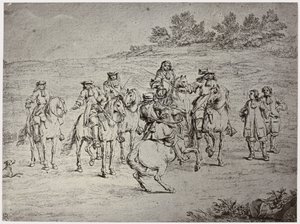 Van der Meulin [?], Luis XIV. y el artista de Philip Henry Delamotte