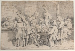 Jugando Tric Trac, 1763 de Philip James de Loutherbourg