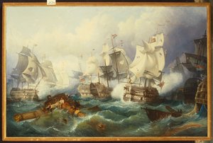 La batalla de Trafalgar de Philip James de Loutherbourg