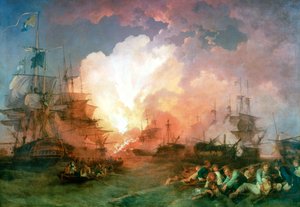 La batalla del Nilo, 1800 de Philip James de Loutherbourg