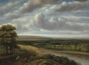 Paisaje boscoso extenso, 1670s de Philip Koninck