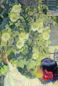 Malvarrosas, c.1923 (óleo sobre lienzo) de Philip Leslie Hale
