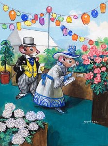 El ratón de ciudad y el ratón de campo (gouache sobre papel)