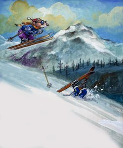 El ratón de ciudad y el ratón de campo, de "Érase una vez" (gouache sobre papel)