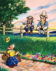 Town Mouse and Country Mouse (gouache sobre papel) de Philip Mendoza