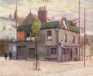 Vine Tavern, Mile End, mirando al este, 1887