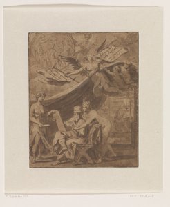 Diseño del frontispicio de Het groot Schilderboek de Philip Tidemann