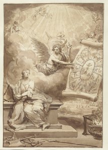 Diseño del frontispicio del Nuevo Testamento de Philip Tidemann