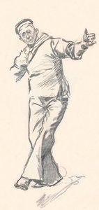Boceto a lápiz de plomo por Phil May, siglo XIX 1903-1904 de Philip William May