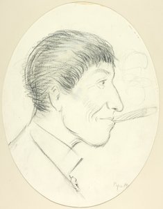 Perfil de hombre fumando un cigarro de Philip William May
