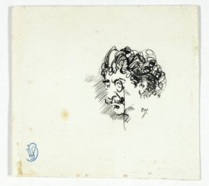 Boceto de la cabeza de Whistler de Philip William May