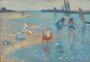 Walberswick, niños chapoteando, 1891