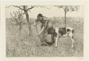 Campesina con ternero
Le veau (título original)