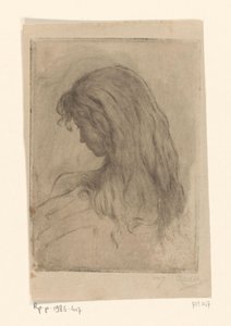 Mujer con pelo largo, vista desde atrás
Etude de morsure (título original)