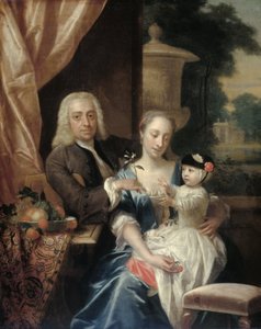 Isaac Parker (1702-1755), su esposa Justina Johanna Ramskrammer (1702-1798) y su hijo Willem Alexander (1740-1747) de Philip van Dijk