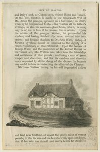 Stafford - Cabaña de Isaac Walton: grabado, s.f. [?principios del siglo XIX] de Philipp Audinet