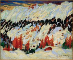 Paisaje de invierno en Davos Frauenkirch de Philipp Bauknecht