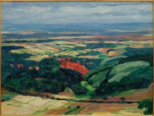 Vista sobre Kronberg en la llanura del Meno de Philipp Franck