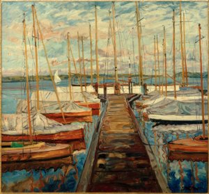Embarcadero con veleros de Philipp Franck