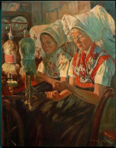 Mujeres de Spreewald hilando