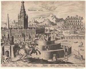 Die Mauern von Babylon de la serie Las Ocho Maravillas del Mundo Después de Maarten van Heemskerck, 1572