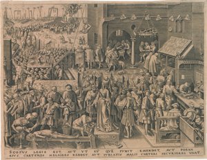 Justitia Justicia de Las siete virtudes de Philipp Galle