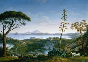 View of the Gulf of Pozzuoli from Solfatara de Philipp Hackert