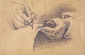 Manos dibujando, 1798 de Philipp Otto Runge