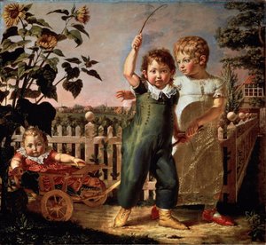 Retrato de los niños Hulsenbeck. Pintura de Philipp Otto Runge (1777-1810) 1805. Hamburgo, Kunsthalle de Philipp Otto Runge