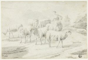 Pastora y ovejas de Philipp Peter Roos