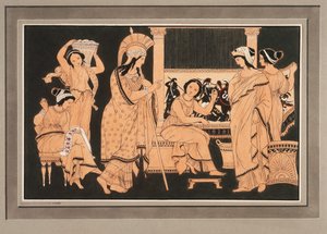 Athena bei der mit Webereien beschäftigten Penelope de Philipp Veit
