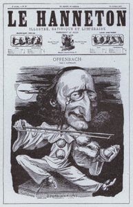 Caricatura del compositor francés de origen alemán Jacques Offenbach (litografía)