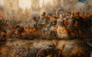 Defensa de Tournai por la princesa de Epinoy, Philippe-Auguste Hennequin, Museo de Bellas Artes de Tournai