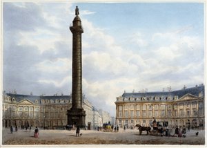 Columna de la Place Vendôme - en “Paseo por París y sus alrededores”, diseñado por Jacottet y Benoist, c. 1840 de Philippe Benoist