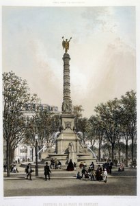 La fuente del Chatelet - litografía por Benoist de Philippe Benoist