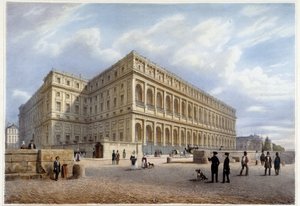 Vista del Palacio de Orsay - en “Paseo por París y sus alrededores”, diseñado por Jacottet y Benoist, c. 1840 de Philippe Benoist
