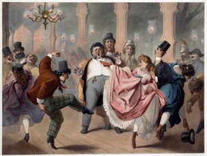 El pie en movimiento, escena de entretenimiento popular. Litografía de Philippe Jacques Linder de Philippe Jacques Linder
