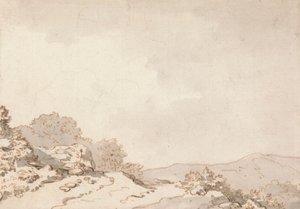 Un camino en la cima de una colina de Philippe Jacques de Loutherbourg