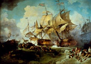 La batalla del 1 de junio de Philippe Jacques de Loutherbourg