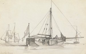 Tres barcos de Philippe Jacques de Loutherbourg