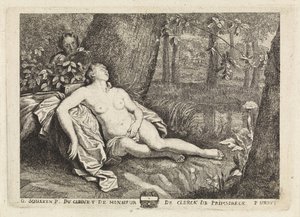 Ninfa dormida espiada por un sátiro de Philippe Lambert Joseph Spruyt