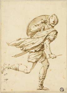 Guerrero romano corriendo, visto desde atrás de Philippe Louis Parizeau