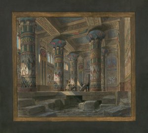 Escenografía de Philippe Chaperon para la ópera Aida de Giuseppe Verdi (1813-1901): el templo de Isis de Philippe Marie Chaperon