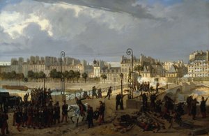 Motín en el puente del Arzobispo, 1849 (óleo sobre lienzo) de Philippe Marie Chaperon
