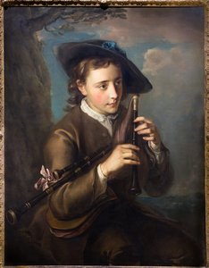 Flautista, hacia 1740 (Óleo sobre lienzo) de Philippe Mercier
