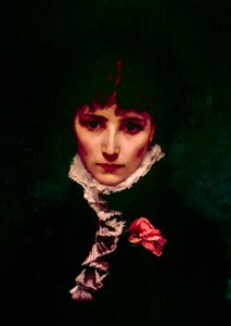 Retrato de la comediante Sarah-Henriette Bernard dit Sarah Bernhardt (1844-1923) Detalle. Pintura de Philippe Parrot (1831-1894) Siglo XIX París, comedia francesa de Philippe Parrot