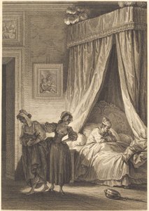 La apuesta de las tres comadres: La sirvienta de Philippe Triere and Antoine Jean Duclos after Jean Honoré Fragonard